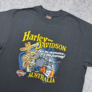 VTG Harley Davidson Shirt Men XL Black Melbourne Australia Graphic Biker Tee Y2K